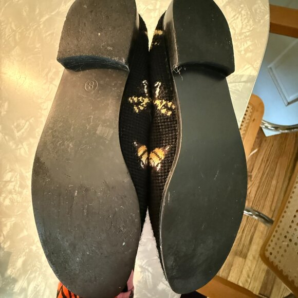 larkspur (very stubbs wootton) embroidered needlpoint FROG loafers 8 - Picture 3 of 4